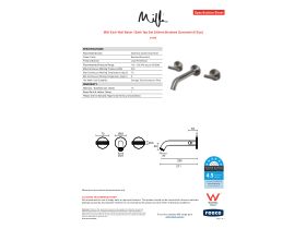 Specification Sheet - Milli Etch Wall Basin / Bath Tap Set 200mm Brushed Gunmetal (6 Star)