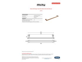 Specification Sheet - Mizu Drift Single Towel Rail 600mm Brushed Bronze