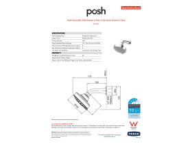 Specification Sheet - Posh Solus MK3 Wall Shower & Arm 3 Functions Chrome (4 Star)