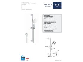 Technical Guide - GROHE Tempesta Cube 3 Function Single Rail Shower Chrome Plated