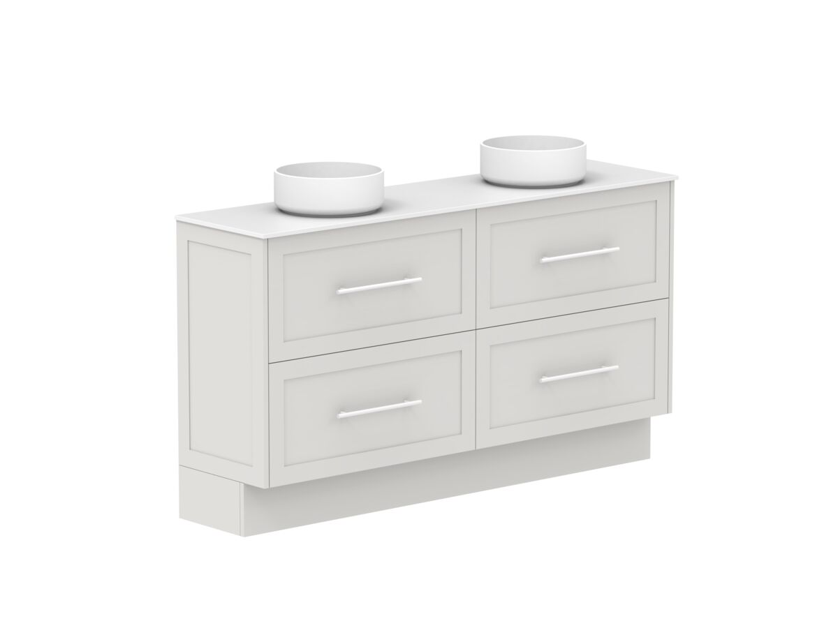 Supporting Image - Kado Lux Ensuite All Drawer Twin 1500mm Floor Mount Double Basin 12mm Durasein Top