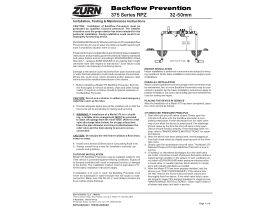 Installation, Testing & Maintenance Instructions - Zurn 375 Series RPZ 32-50mm