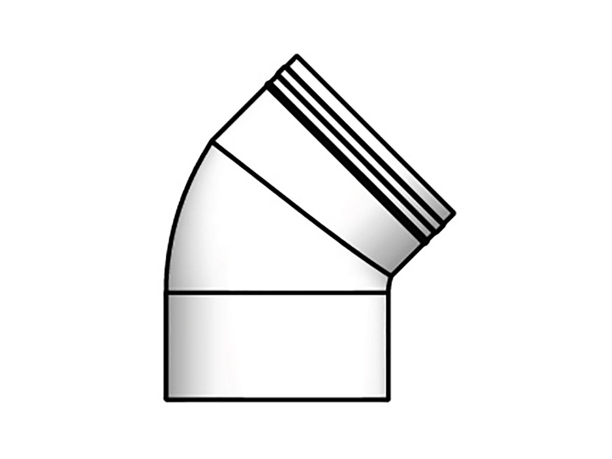 Thermann Commercial 32 Flue Elbow Twin 45 Degree 100