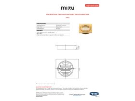 Specification Sheet - Mizu Drift Brass Trapscrew Grate Square 80mm Brushed Gold