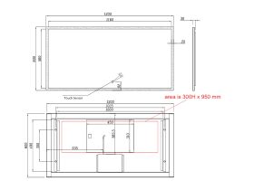 Kado Aspect Rectangle LED Mirror 600 x 1200mm