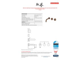 Specification Sheet - Milli Pure Wall Basin Hostess System 160mm Right Hand with Linear Textured Handles PVD Brushed Bronze (3 Star)