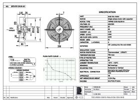 Specification Sheet - Tecumseh 315mm 1Ph Fan Motor Assembly 7552110