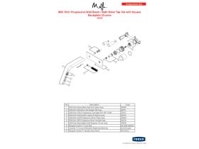 Component Listing - Milli Etch Progressive Wall Basin / Bath Mixer Tap Set with Square Backplate Chrome
