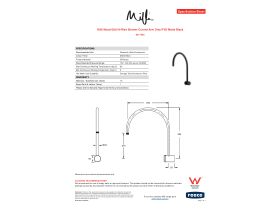 Specification Sheet - Milli Mood Edit Hi-Rise Shower Curved Arm Only PVD Matte Black