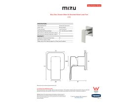 Specification Sheet - Mizu Bloc Shower Mixer Kit Brushed Nickel Lead Free