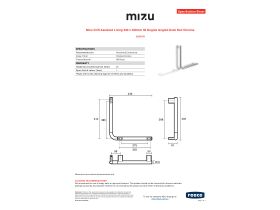 Specification Sheet - Mizu Drift Assisted Living 300 x 400mm 90 Degree Angled Grab Rail Chrome