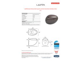 Specification Sheet - LAUFEN Alessi Rimless Wall Hung Pan with Soft Close Seat Cafe Matte (4 Star)