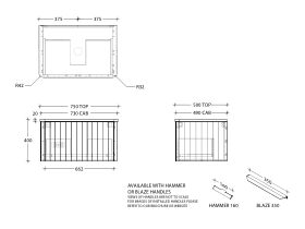 Kado Neue All-Drawer 750 Centre Bowl Wall Hung