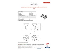 Specification Sheet - Sussex Oria Cross Handle Wall Top Assembly PVD Brushed Gunmetal Lead Free