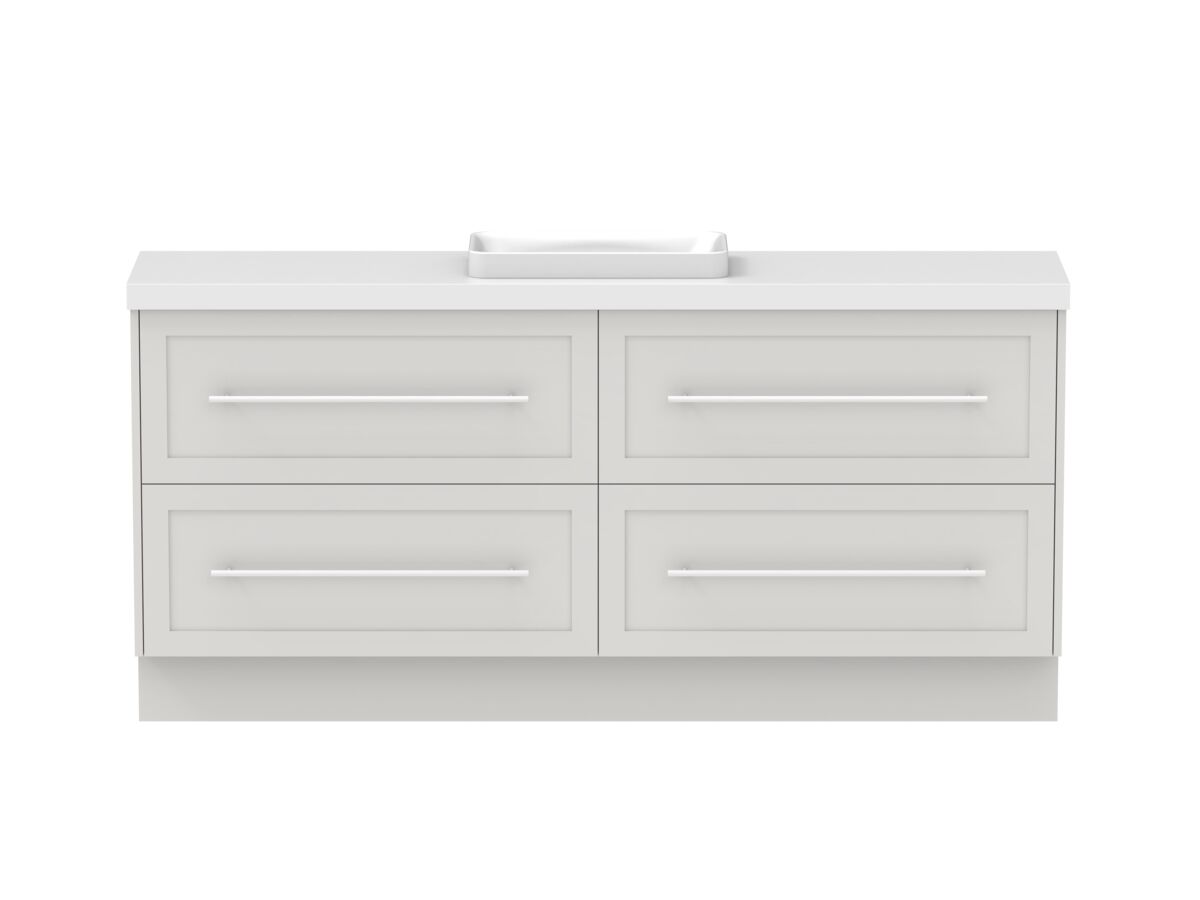 Hero - Kado Lux Ensuite All Drawer Twin 1800mm Floor Mount Centre Basin 50mm Top