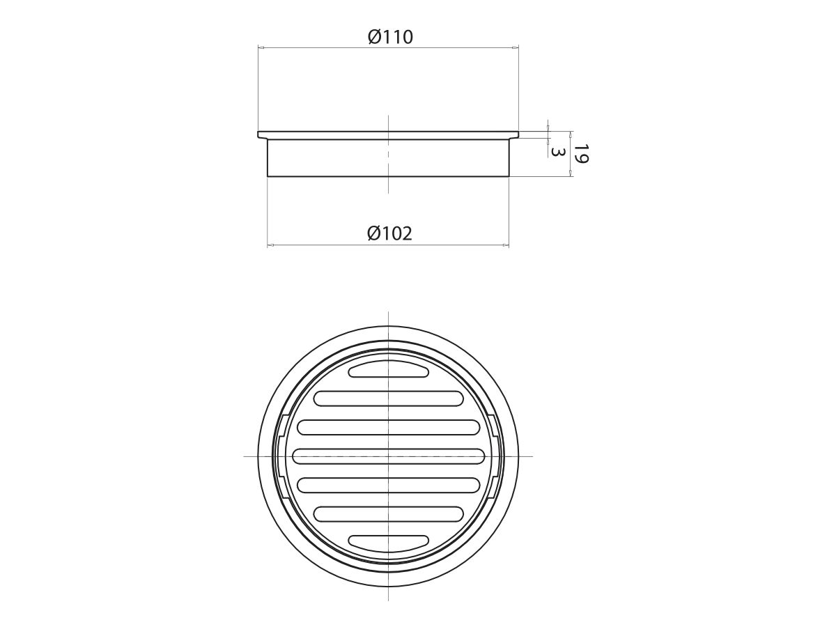 Mizu Drift Brass Trapscrew Grate Round 100mm