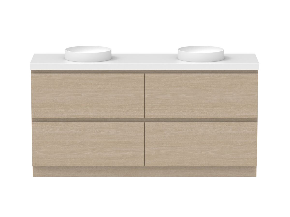 Hero - Posh Domaine All-Drawer Twin 1800mm Floor Mounted Vanity Unit Double Bowl 50mm Top