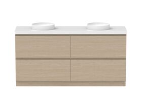 Hero - Posh Domaine All-Drawer Twin 1800mm Floor Mounted Vanity Unit Double Bowl 50mm Top