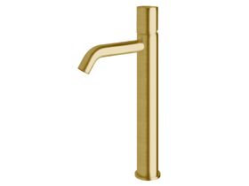 Sussex Pure Extended Basin Mixer Tap Curved Spout PVD Brushed Gold (5 Star)