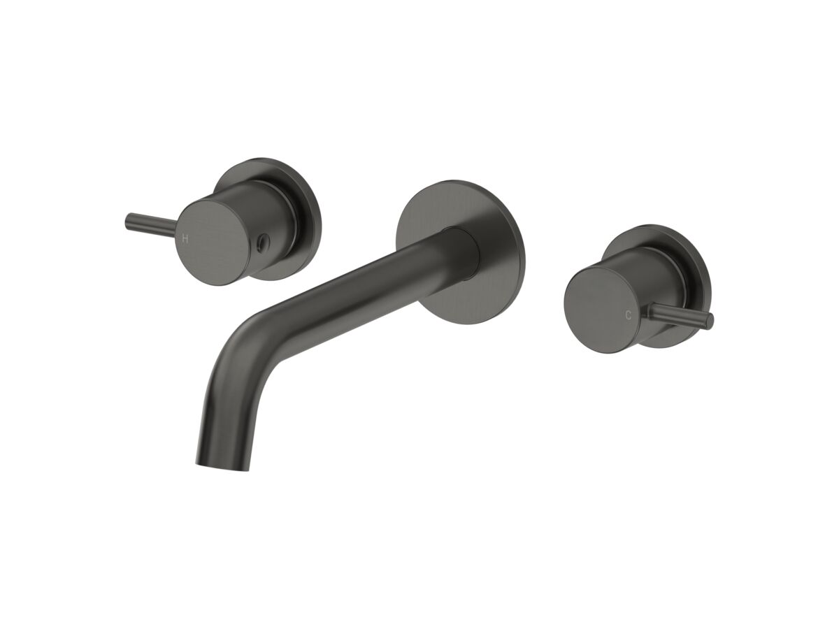 Mizu Drift Mk2 Wall Basin/Bath Set 200mm Brushed Gunmetal (5 Star)