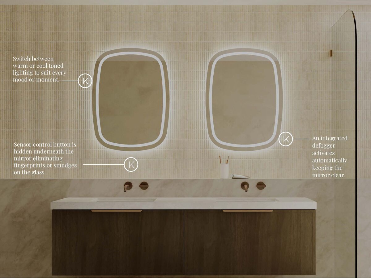 Supporting Image 2 - Kado Aspect Soft Rectangle Veil LED Mirror 800mm x 600mm