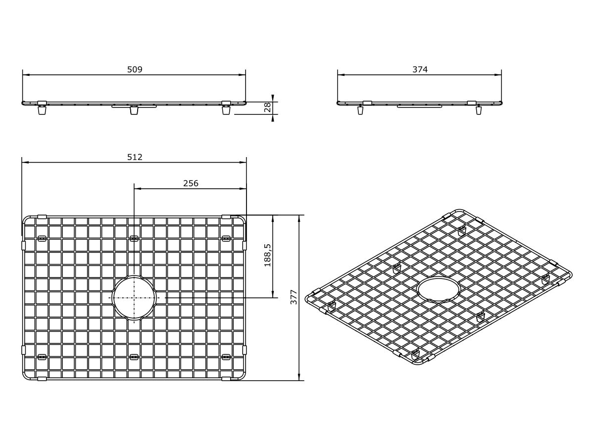Memo Harper 510x380 Sink Protect Grid Stainless Steel