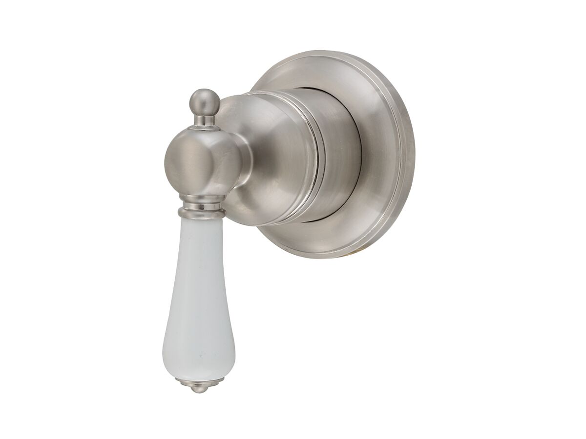 Kado Era Shower Mixer Slim Porcelain Handle Brushed Nickel