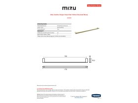 Specification Sheet - Mizu Soothe Single Towel Rail 750mm Brushed Brass