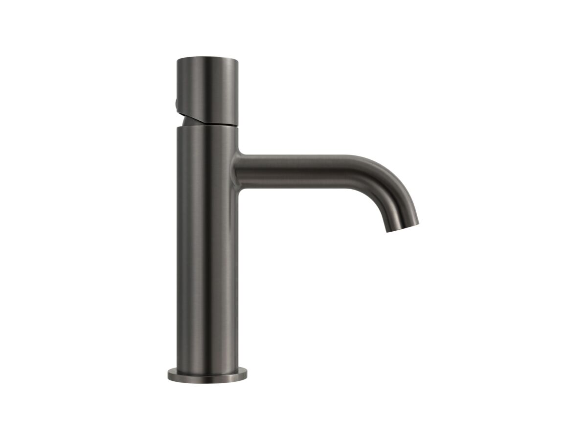 Supporting Image 1 - Mizu Drift Dial Basin Mixer Curved Spout Brushed Gunmetal (6 Star) Lead Free