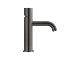 Supporting Image 1 - Mizu Drift Dial Basin Mixer Curved Spout Brushed Gunmetal (6 Star) Lead Free