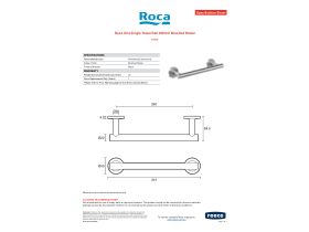 Specification Sheet - Roca Ona Single Towel Rail 300mm Brushed Nickel