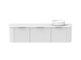 Supporting Image - Kado Neue Fluted Double Curve All Drawer 1800 Wall Hung Vanity with Right Hand Basin 20mm Ultra White