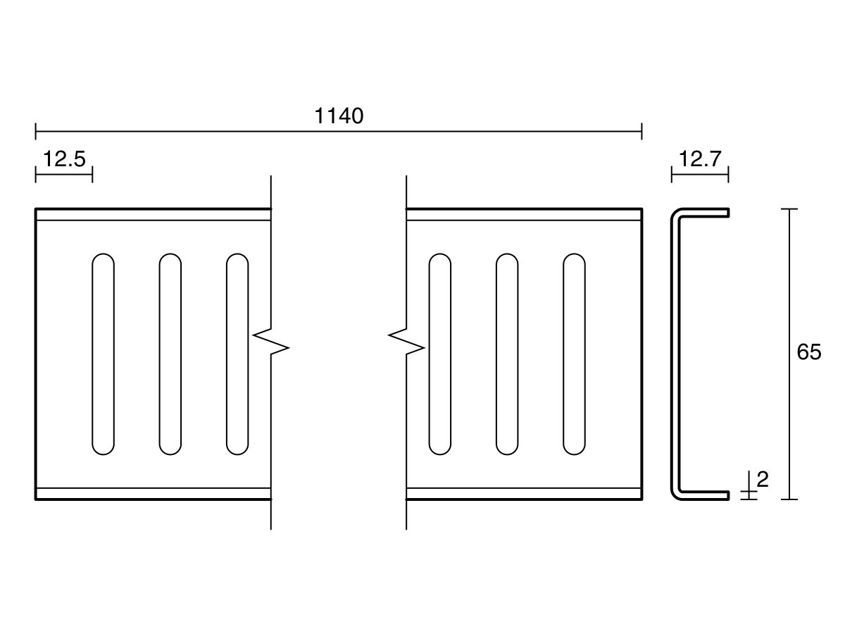 Posh Solus Tile Over Shower Tray 1140mm Standard Channel Only Stainless Steel