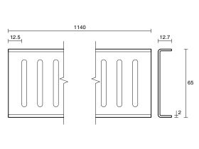 Posh Solus Tile Over Shower Tray 1140mm Standard Channel Only Stainless Steel