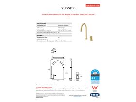 Specification Sheet - Sussex Scala Nova Basin Sink Hob Mixer Set PVD Brushed Gold (6 Star) Lead Free