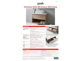 Technical Guide - Posh Domaine Shelf All Drawer Wall Hung Vanity