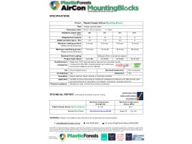 Specification Sheet - Plastic Forests Air Con Mounting Blocks