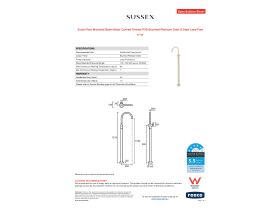 Specification Sheet - Scala Floor Mounted Basin Mixer Curved Trimset PVD Brushed Platinum Gold (5 Star) Lead Free