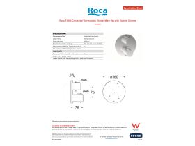 Specification Sheet - Roca T-1000 Concealed Thermostatic Shower Mixer Tap with Diverter Chrome