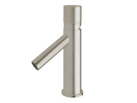 Sussex Pure Basin Mixer Tap with Diamond Textured Handle PVD Brushed Nickel (6 Star)