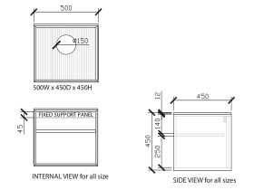 ISSY Halo I Vanity Unit with One Doors and Internal Shelf, with Handle 500widex450deepx450high