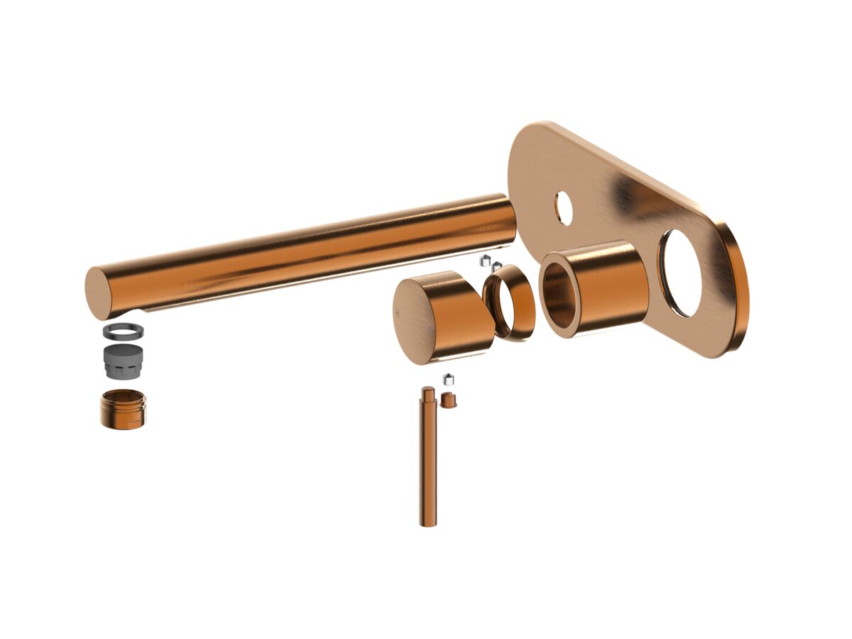 Hero - Mizu Drift Wall Basin/Bath Mixer Set Straight Spout Trimset Brushed Bronze (6 Star) Lead Free