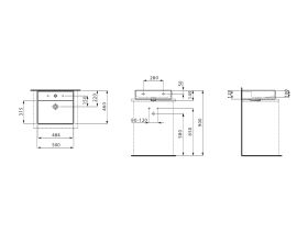 LAUFEN Kartell Wall/Counter Basin 1 Tap Hole with Over Flow 500x460 White