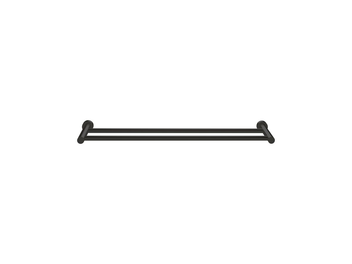 Scala Double Towel Rail 700mm LUX PVD Matte Opium Black