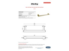 Specification Sheet - Mizu Drift Single Towel Rail 300mm Brushed Brass