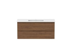 Hero - Posh Domaine 1200mm Wall Hung Twin Vanity Unit All-Drawer Single Bowl Matte White Ceramic Top