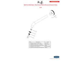 Component Listing - Milli Etch Wall Basin / Bath Outlet 250mm Brushed Nickel (6 Star)
