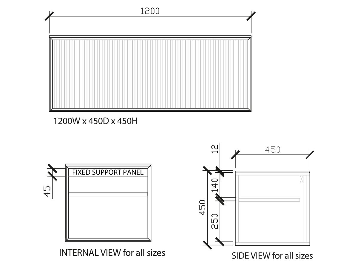 ISSY Halo I Vanity Unit with Two Doors and Internal Shelf 1200widex450deepx450high