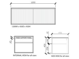 ISSY Halo I Vanity Unit with Two Doors and Internal Shelf 1200widex450deepx450high