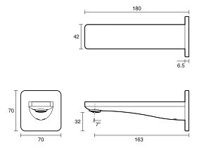 Technical Drawing - Mizu Bloc Basin Bath Outlet 160mm (6 Star) Lead Free